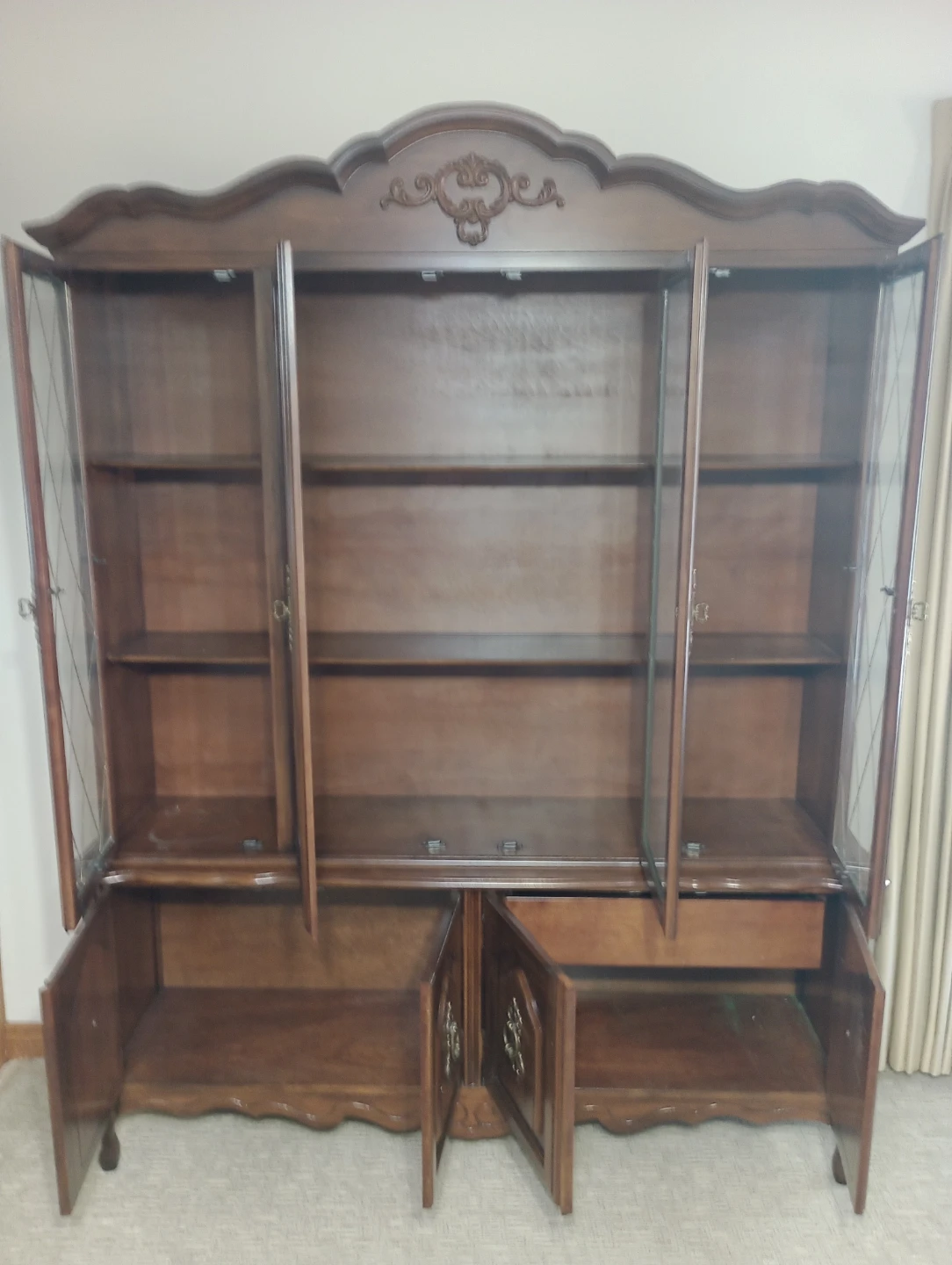 Wooden China Cabinet with Glass Doors - photo 2