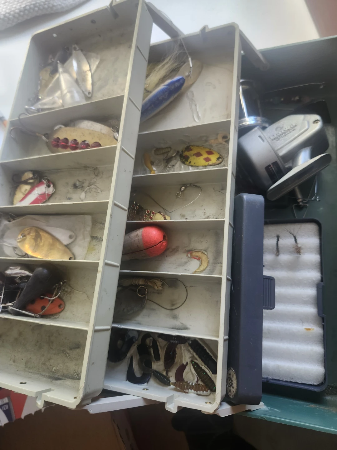 Fishing Tackle Box with Reel and Lures