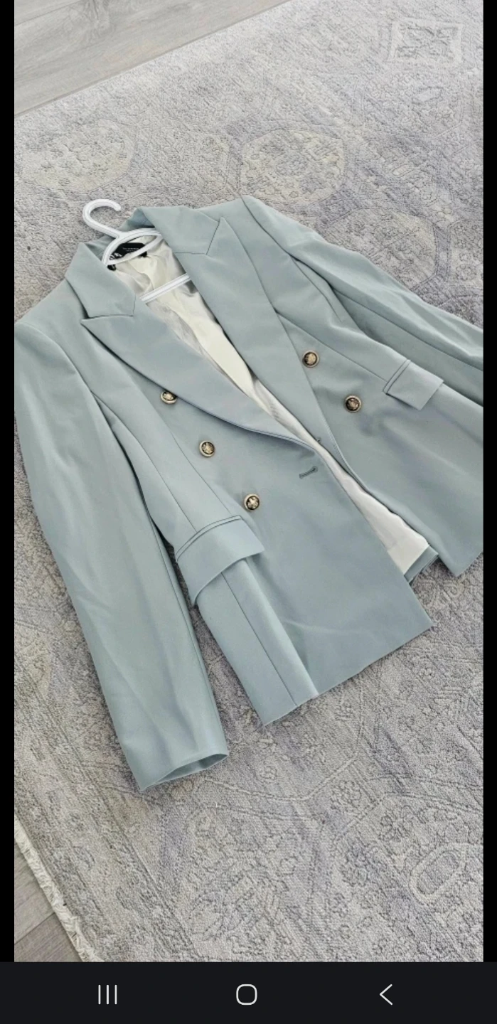 New Zara Lime green Double-Breasted Blazer