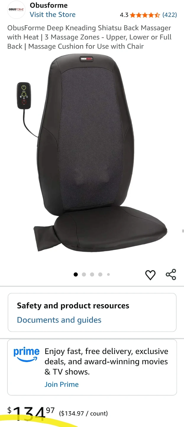 ObusForme Deep Kneading Shiatsu Back Massager with Heat - photo 5