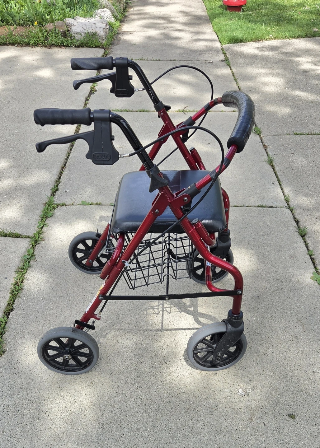 NOVA Rolling Walker with Seat and Basket
