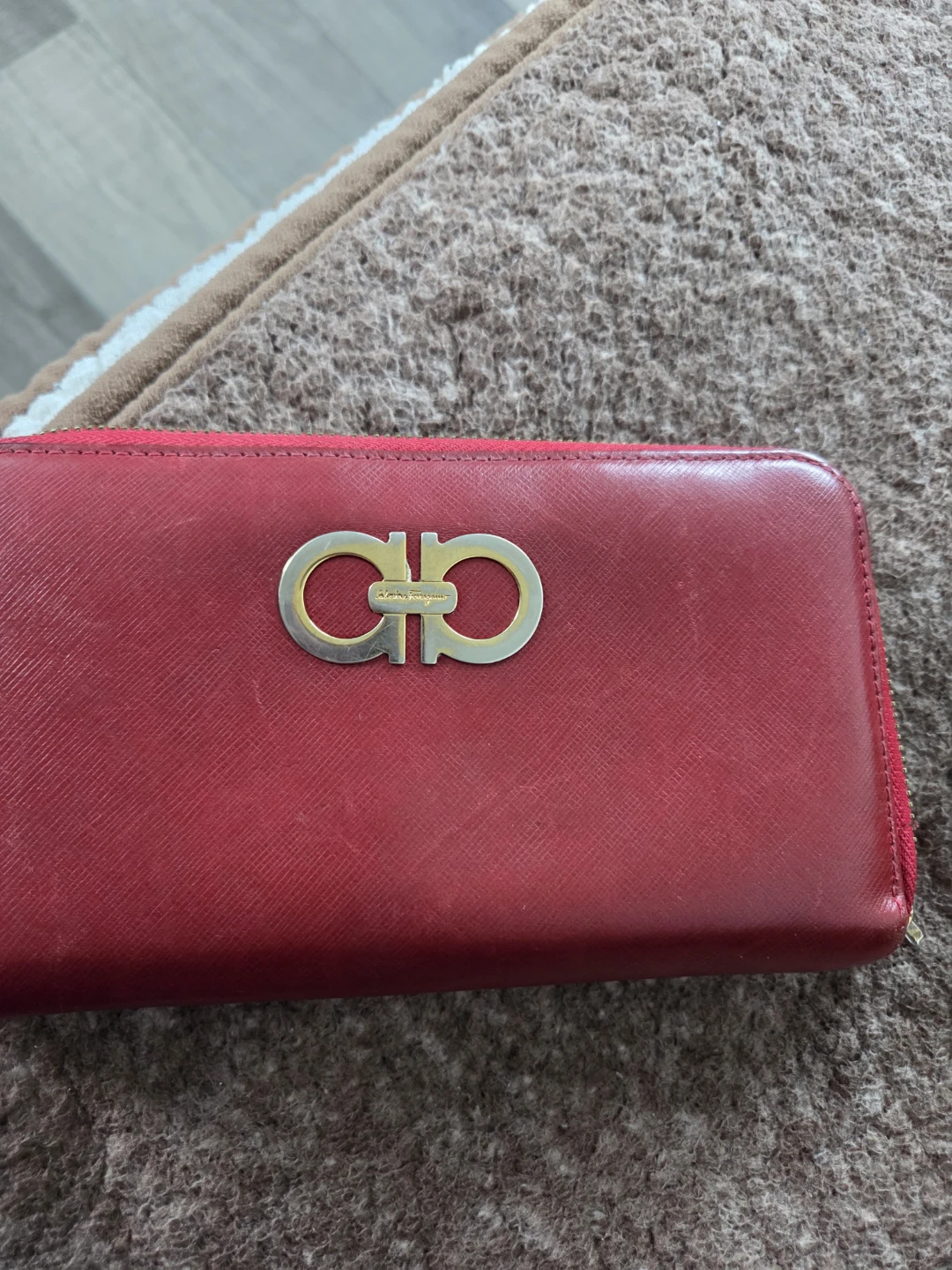 Salvatore Ferragamo Red Zip Around Wallet