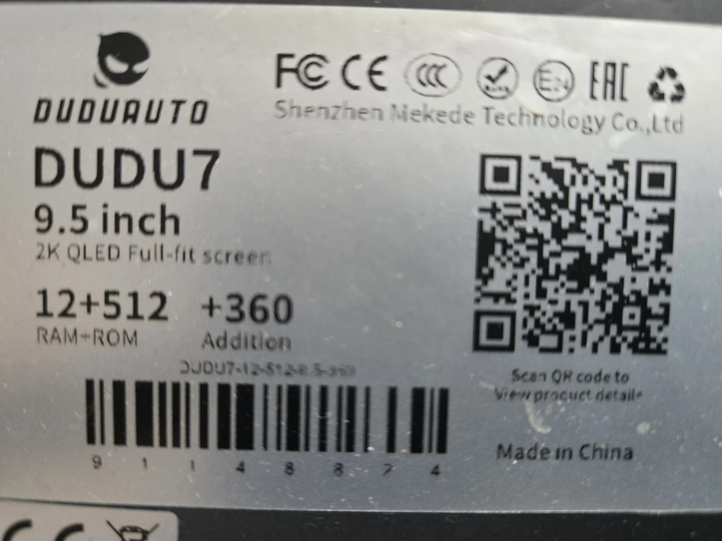 DUDUAUTO DUDU7 9.5 inch 2K QLED Car Stereo