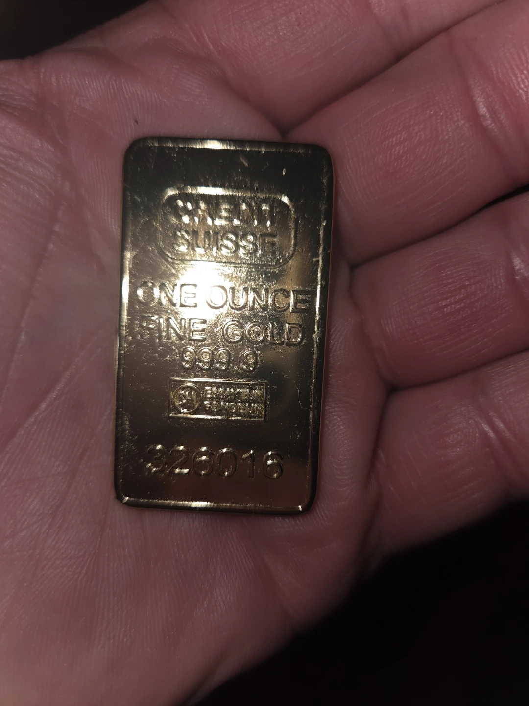 Credit Suisse One Ounce Fine Gold Bar
