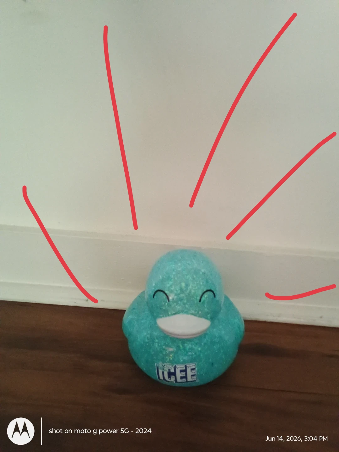 ICEE Blue Glitter Rubber Duck Toy