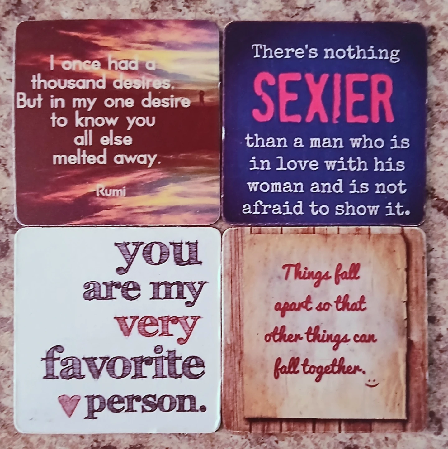 Set of 4 Inspirational Quote 2x2 Magnets ⚽