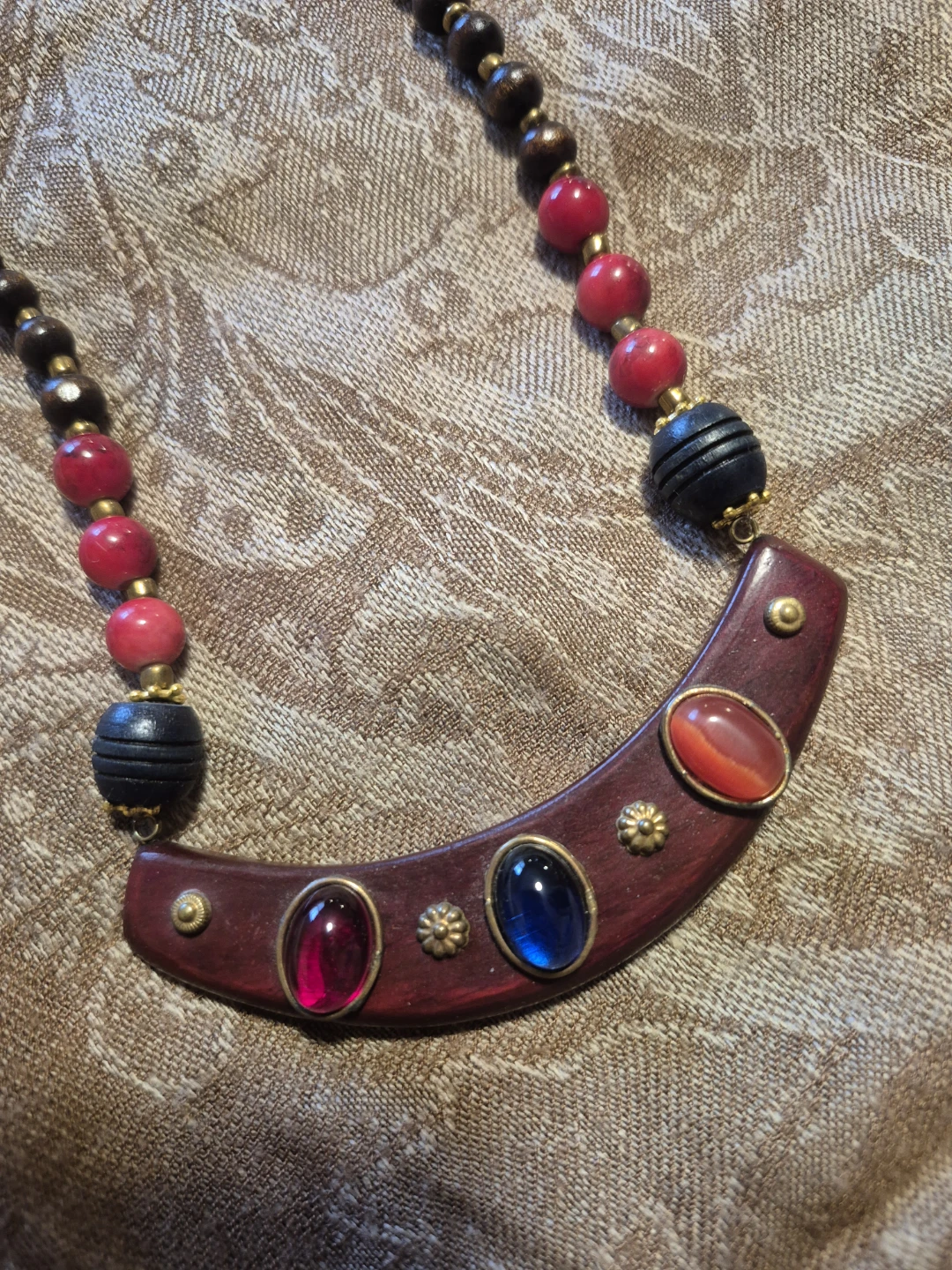 Bengali Indian Beaded Necklace and Earrings Set - photo 2