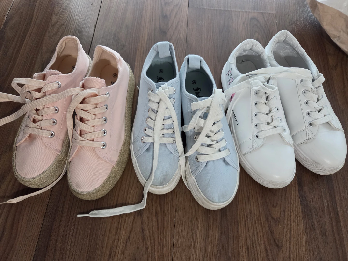 Shoe Canvas Espadrille Sneakers (Pink, Blue, White)