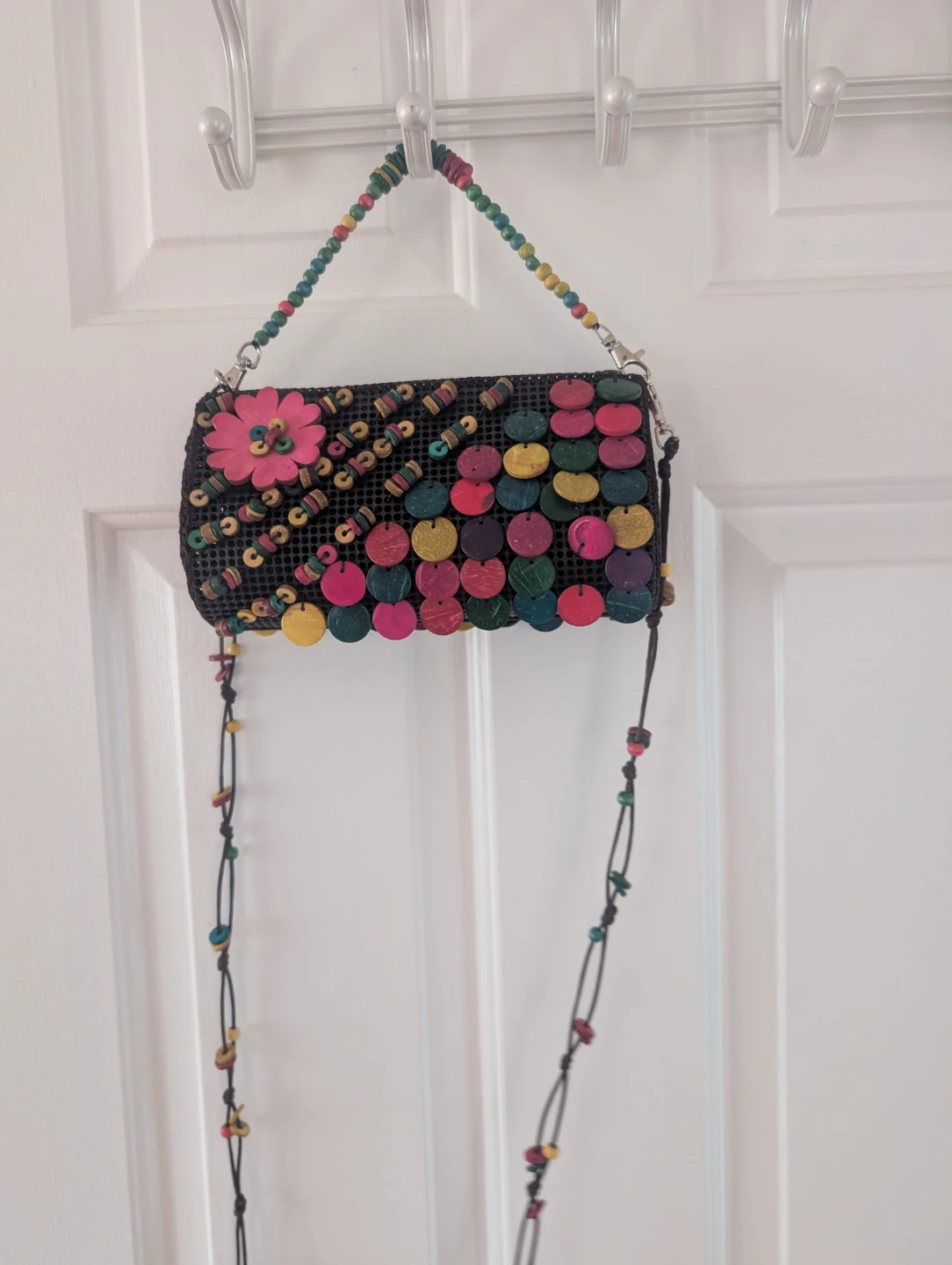 Beaded Clutch Purse with Flower Accent - photo 2
