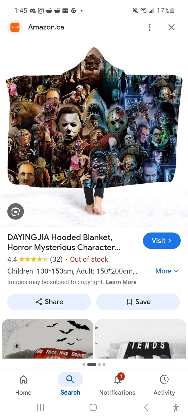 Hooded Blanket Horror Characters