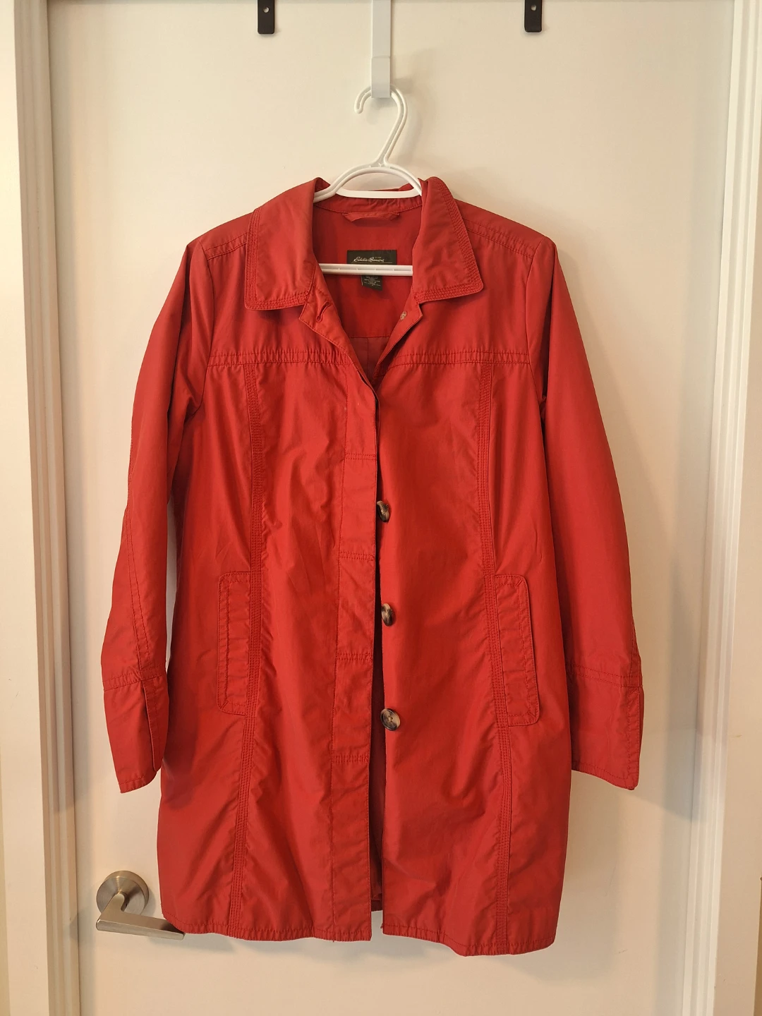 Eddie Bauer Red Trench Coat Size L
