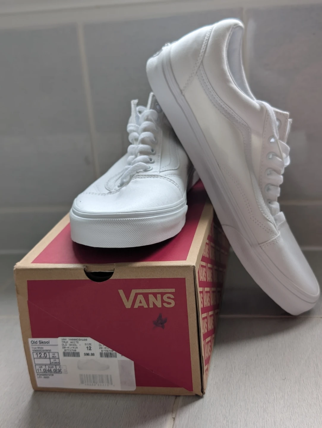 Vans Old Skool True White Sneakers - Size 12 - photo 2