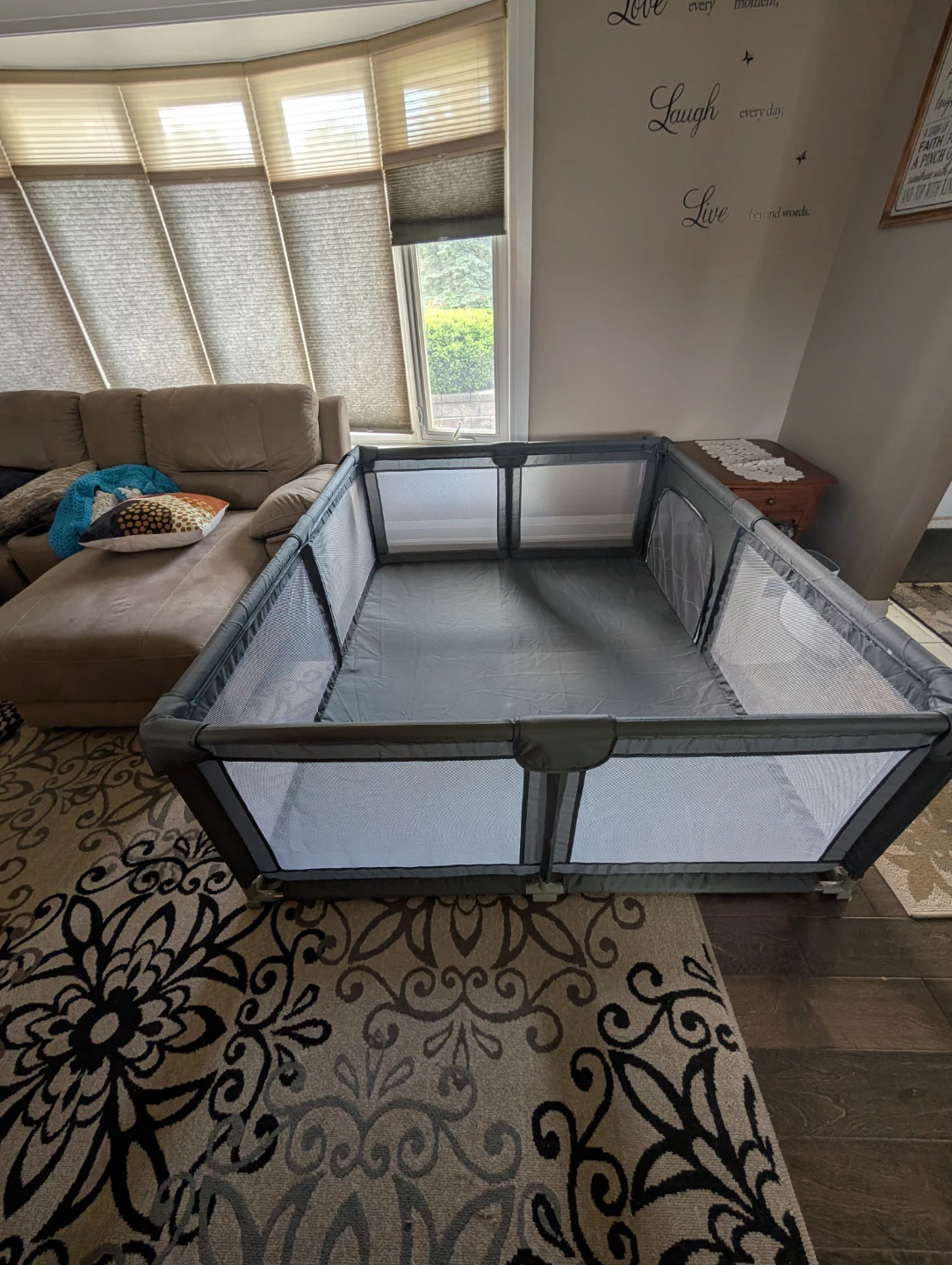 PALOPALO BABY PLAYPEN - 71" X 59" - GREY/WHITE - photo 2