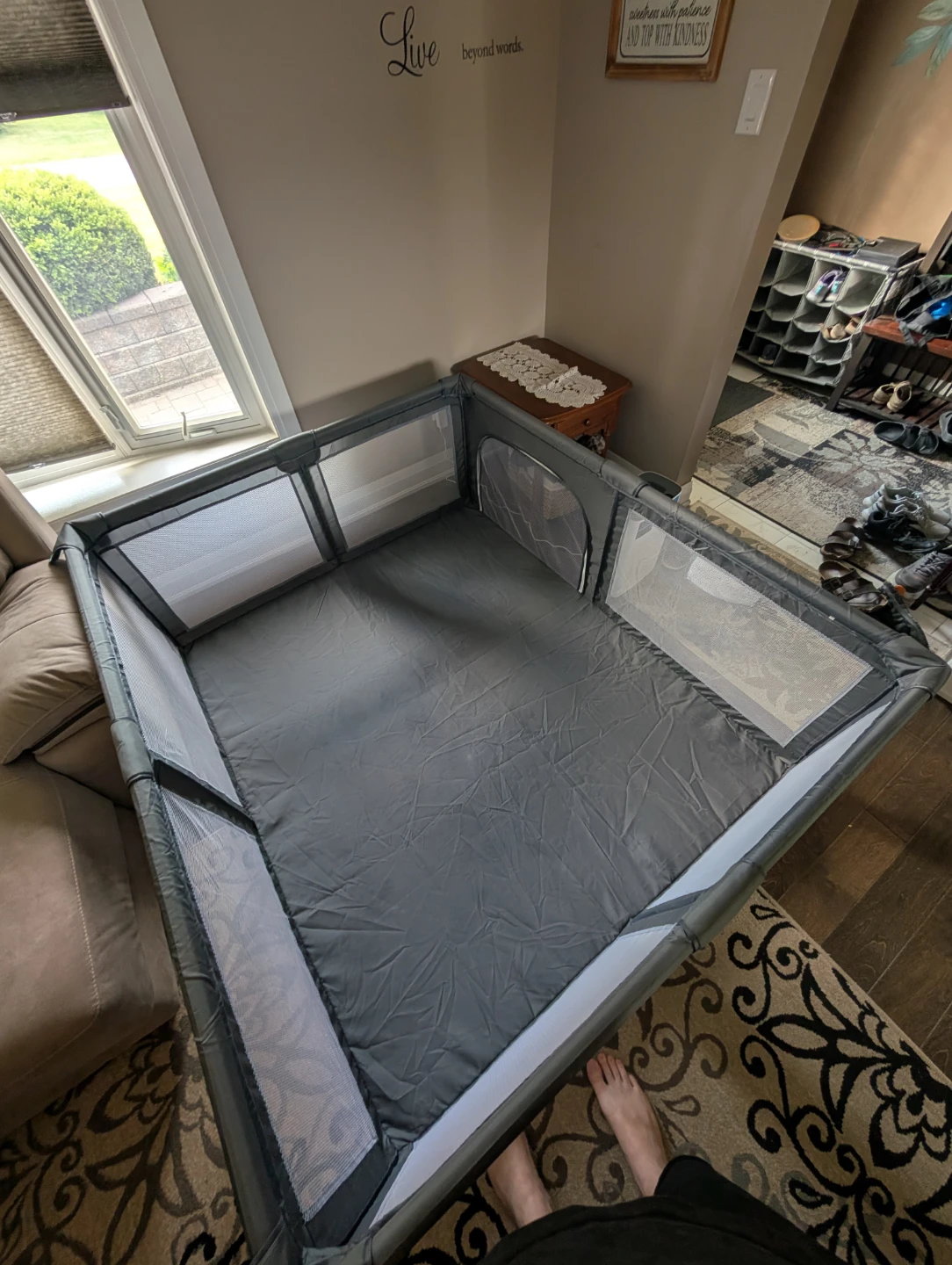PALOPALO BABY PLAYPEN - 71" X 59" - GREY/WHITE - photo 3