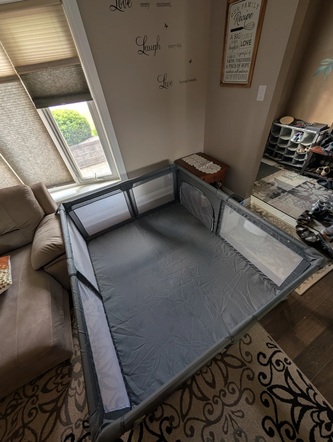 PALOPALO BABY PLAYPEN - 71" X 59" - GREY/WHITE - photo 4