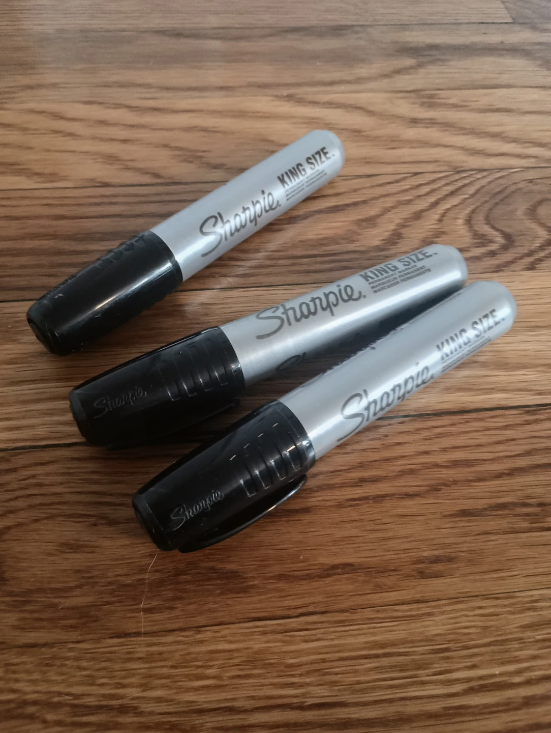 3 Black Sharpie King Size Markers