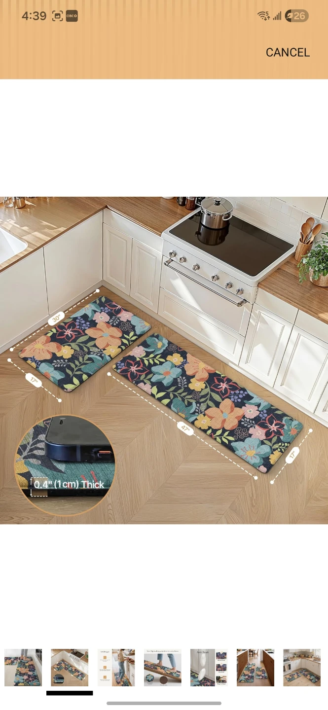 GENIMO Kitchen Mats - 2 Piece Set - Navy Floral - photo 2