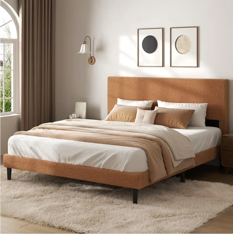 Queen Bed Frame,Velvet Modern Platform Bed Frame - photo 3