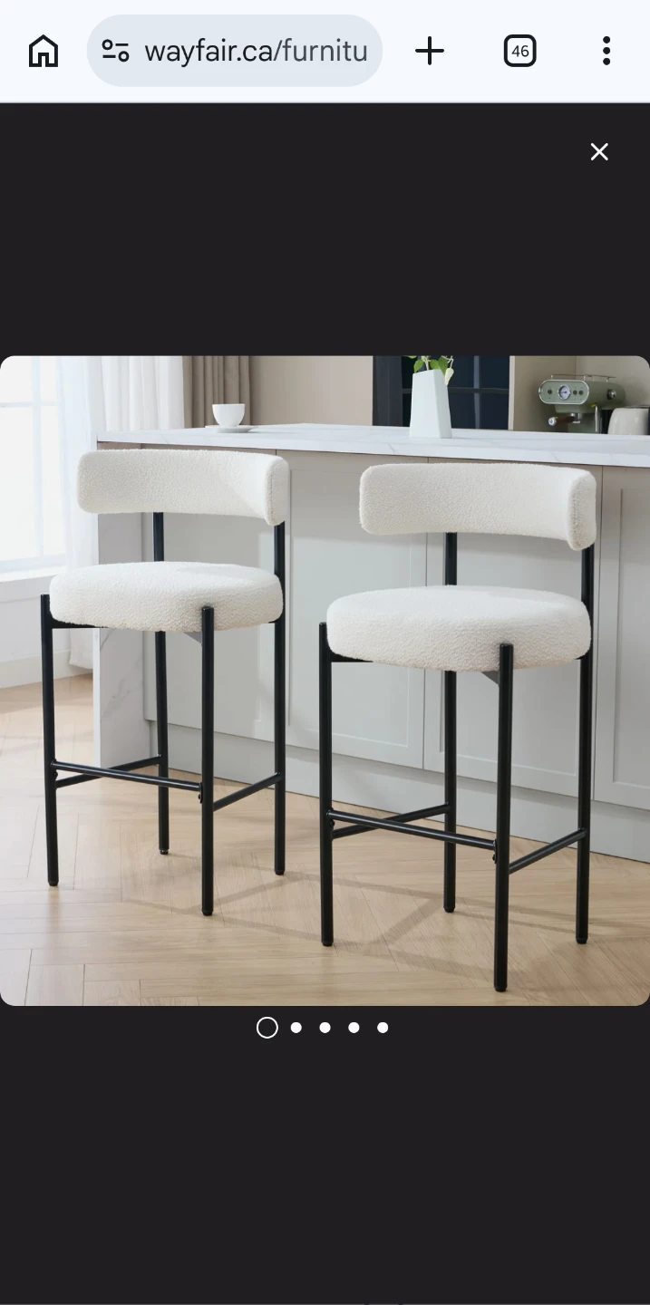 NEW IN BOX BAR HEIGHT Boucle barstools