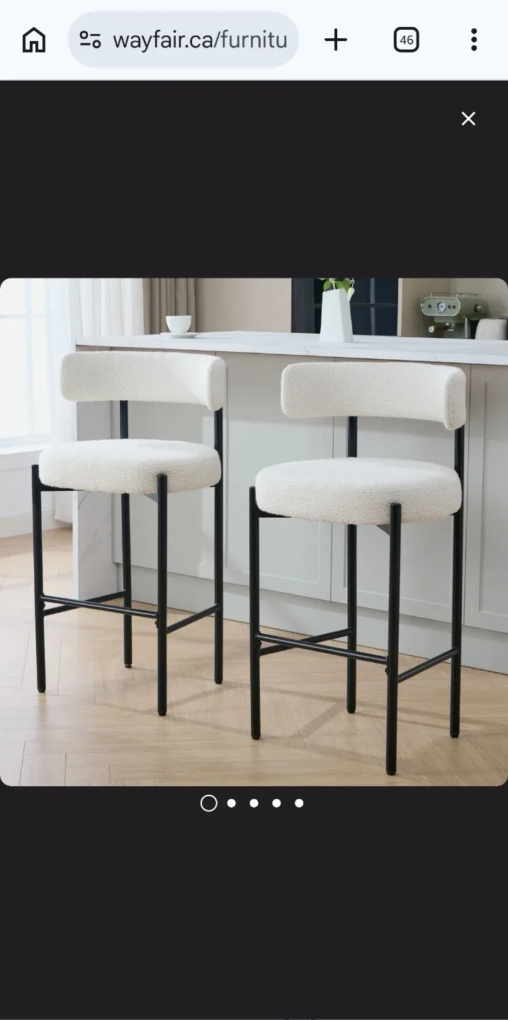 NEW IN BOX BAR HEIGHT Boucle barstools