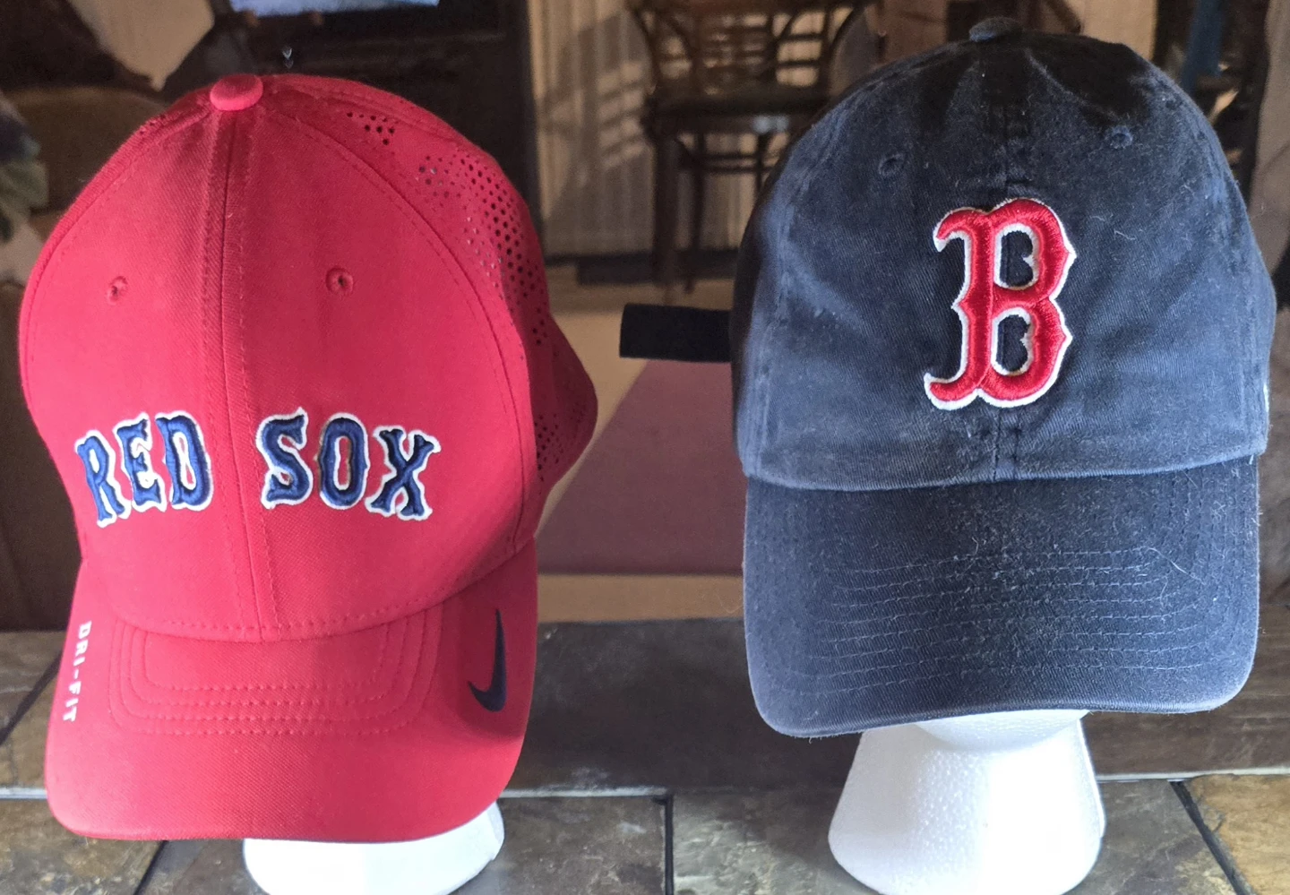 Boston Red Sox Hats, Caps. 2. Very Good Condition.