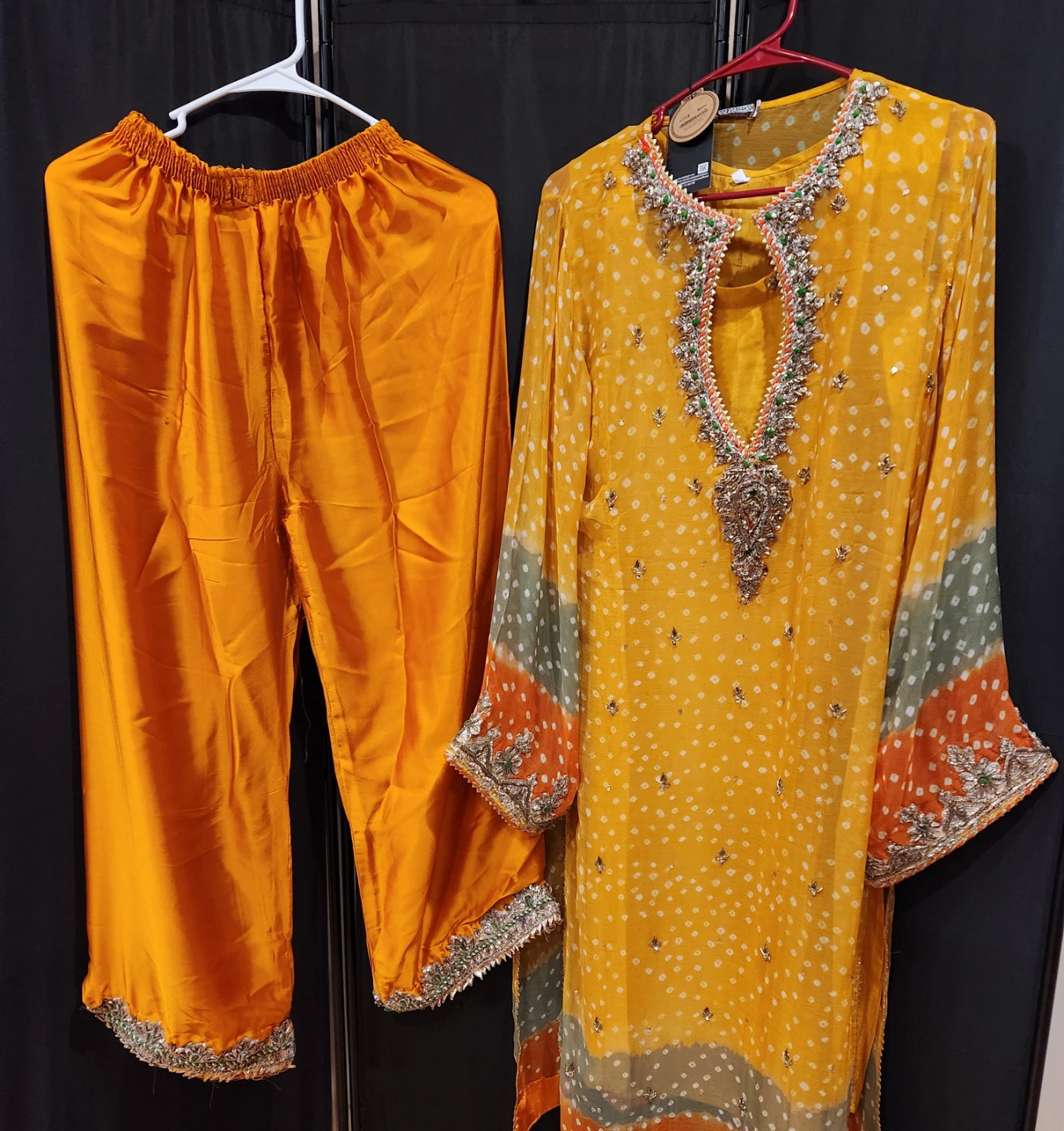 Yellow Embellished Kurta and Pants Set