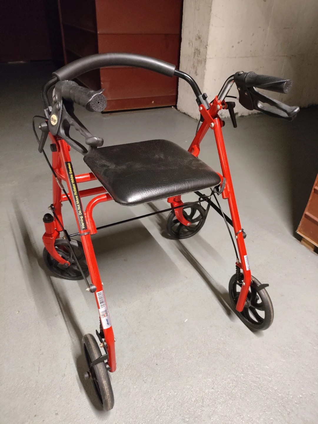 Drive Medical Red 4-Wheel Walker with Seat - photo 4