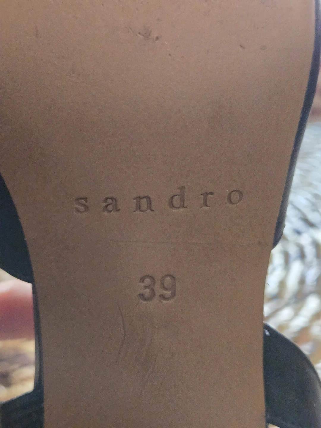 Sandro Black Slingback Heels with Gold Toe Cap - Size 39 - photo 3