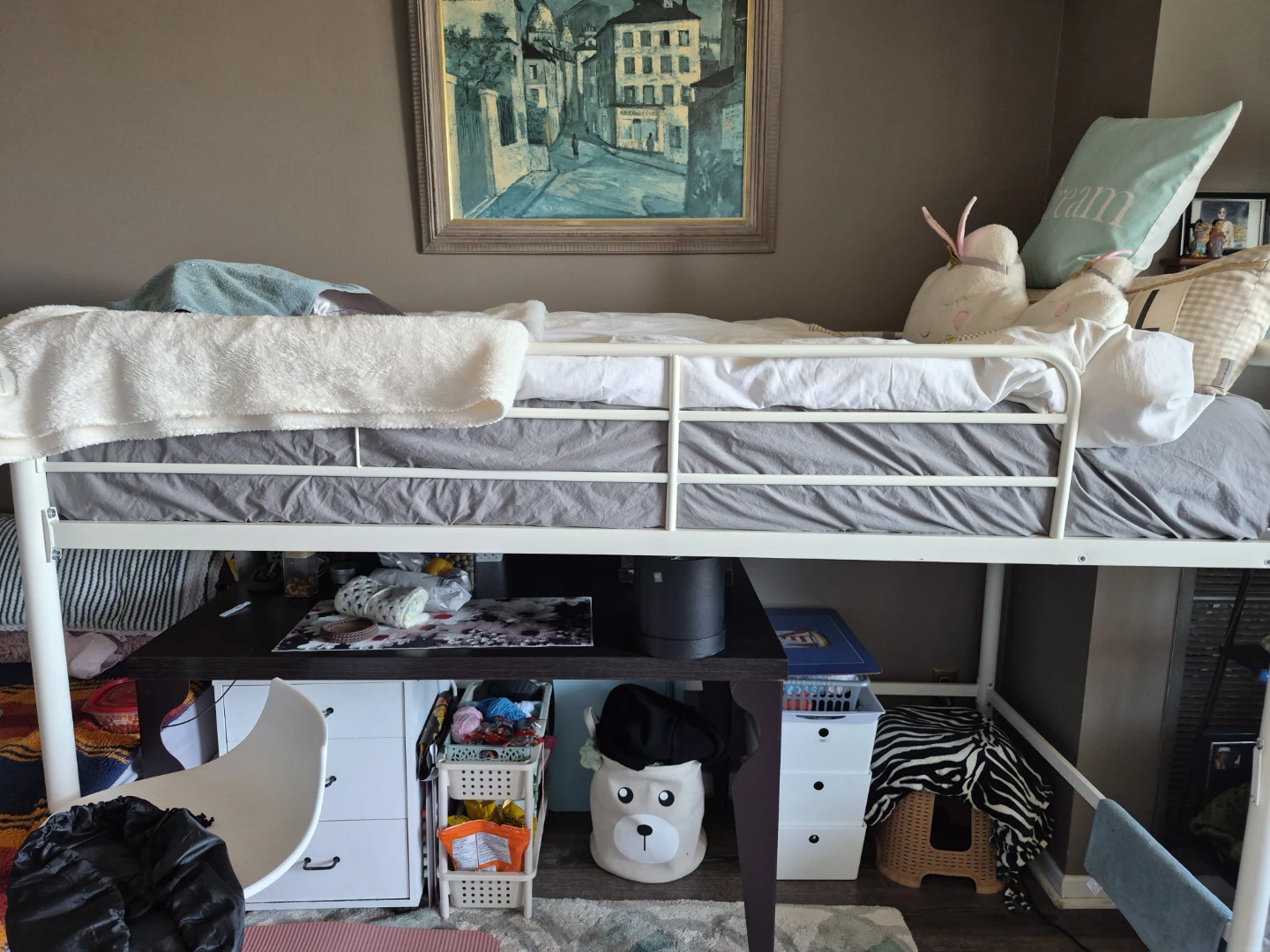 JURMERRY Loft Twin Bed - white