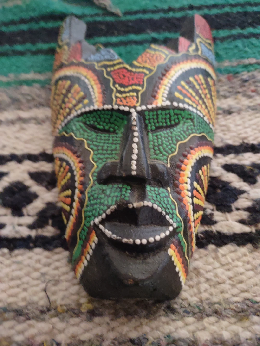 Hand-painted Wooden Mask - photo 2