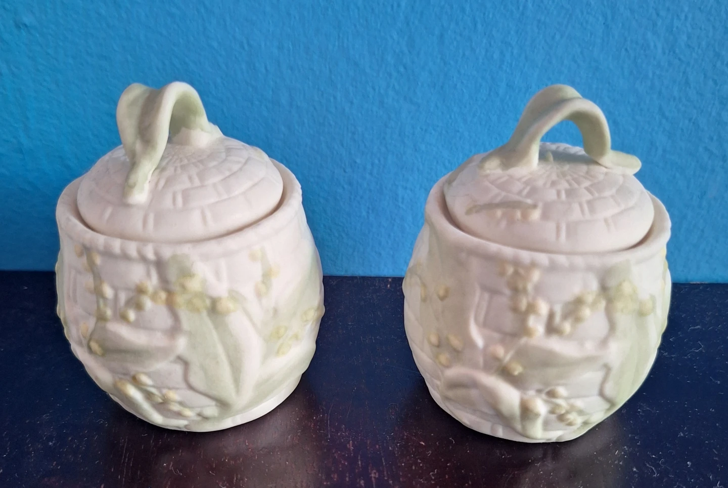 Pair of Vintage Ceramic Trinket Jars