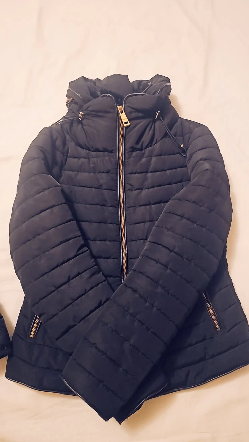 Zara Basic Puffer Jacket with Fur Trim