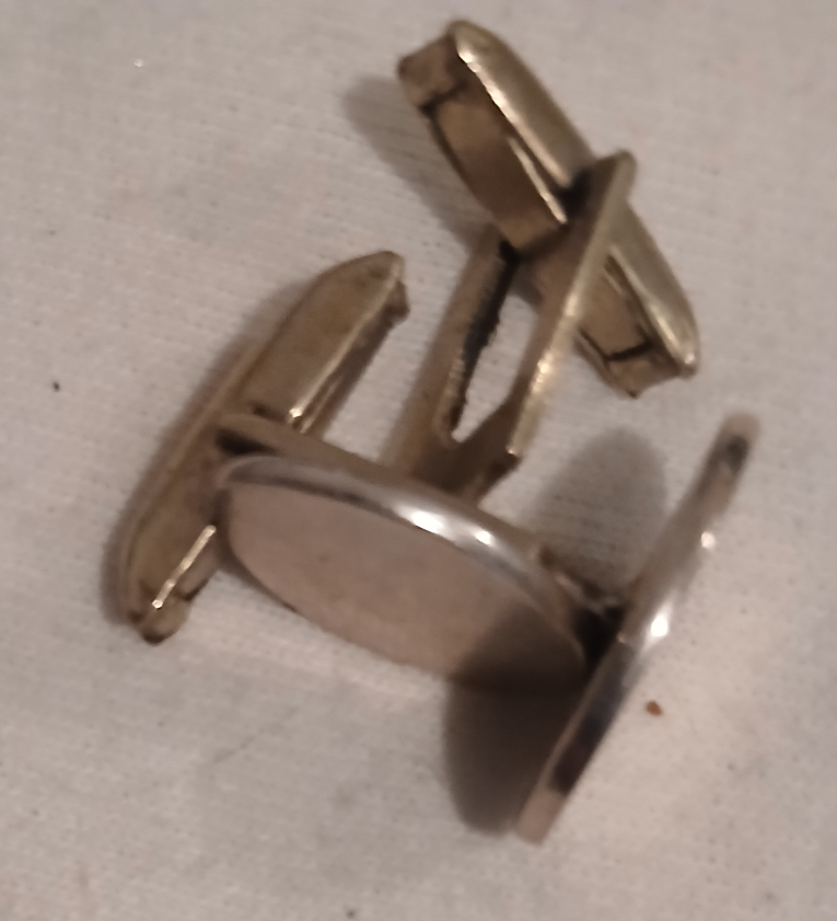 Vintage Sterling Silver Hickok Oval Cufflinks - photo 2