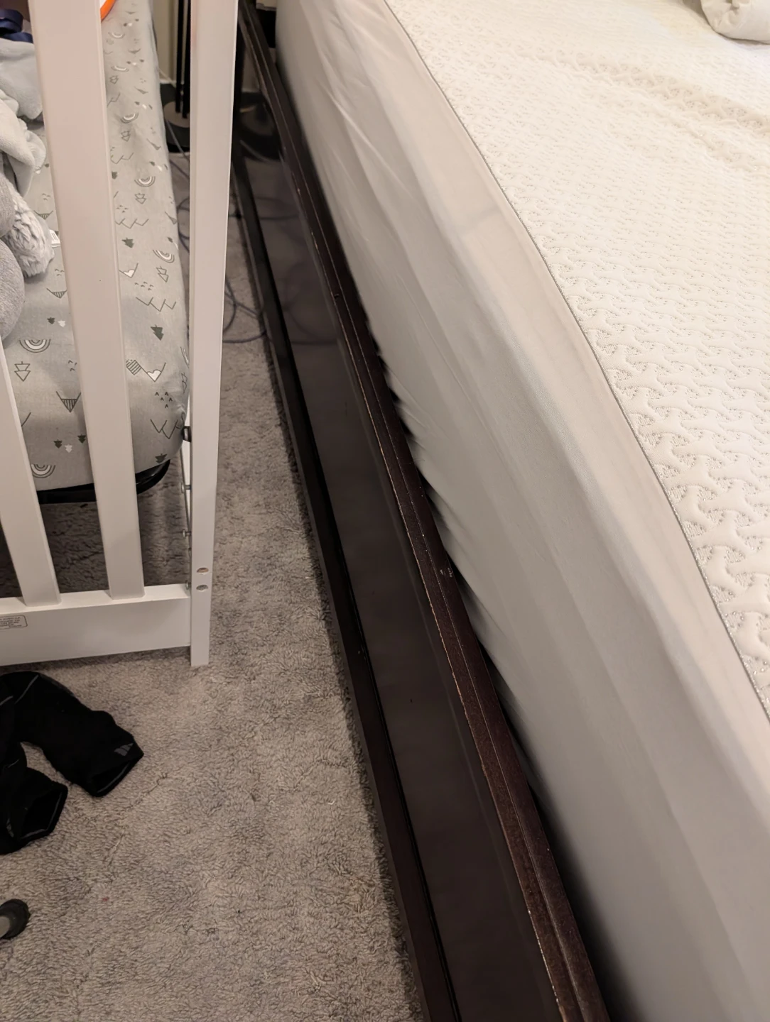 Dark Wood king bed frame and box spring - photo 4