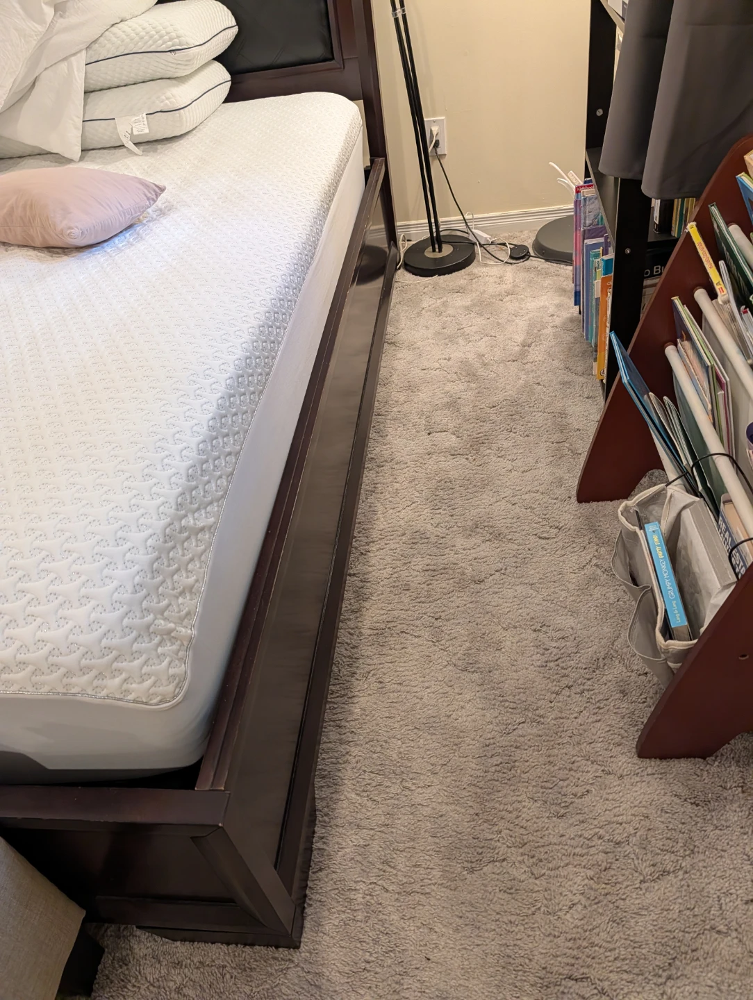 Dark Wood king bed frame and box spring - photo 5