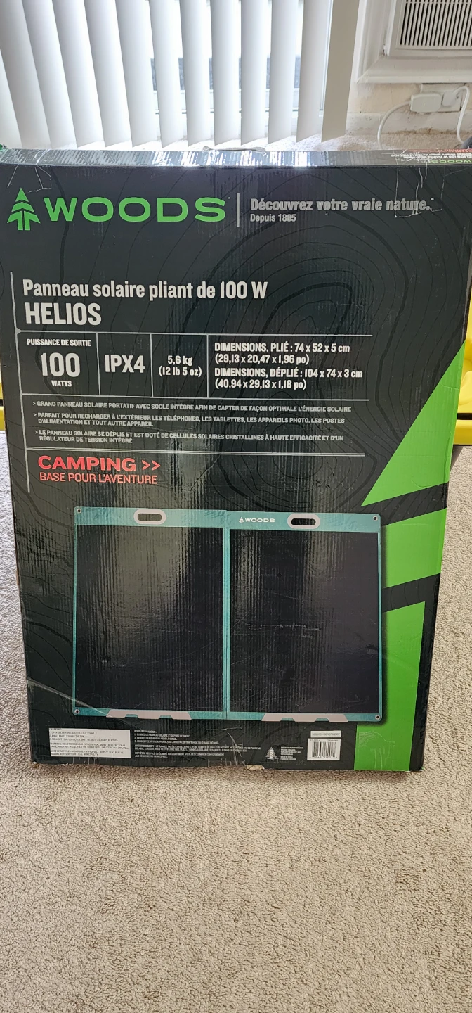 Woods Helios 100W Folding Solar Panel