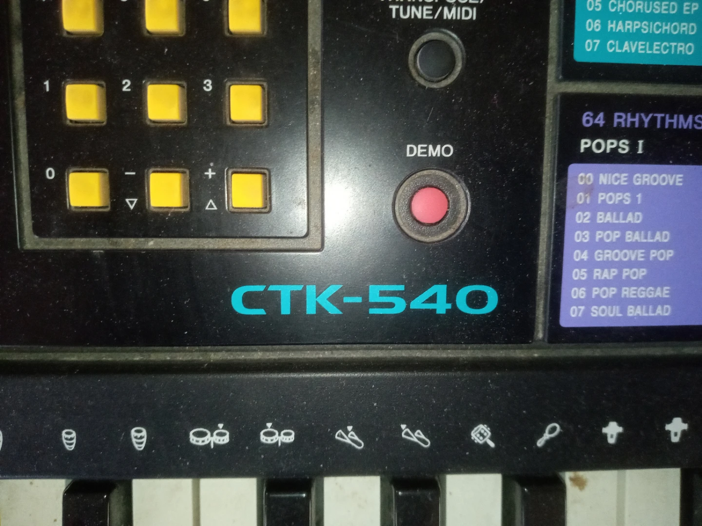 Vintage Casio CTK-540 Electronic Keyboard with adapter, Stand - photo 5