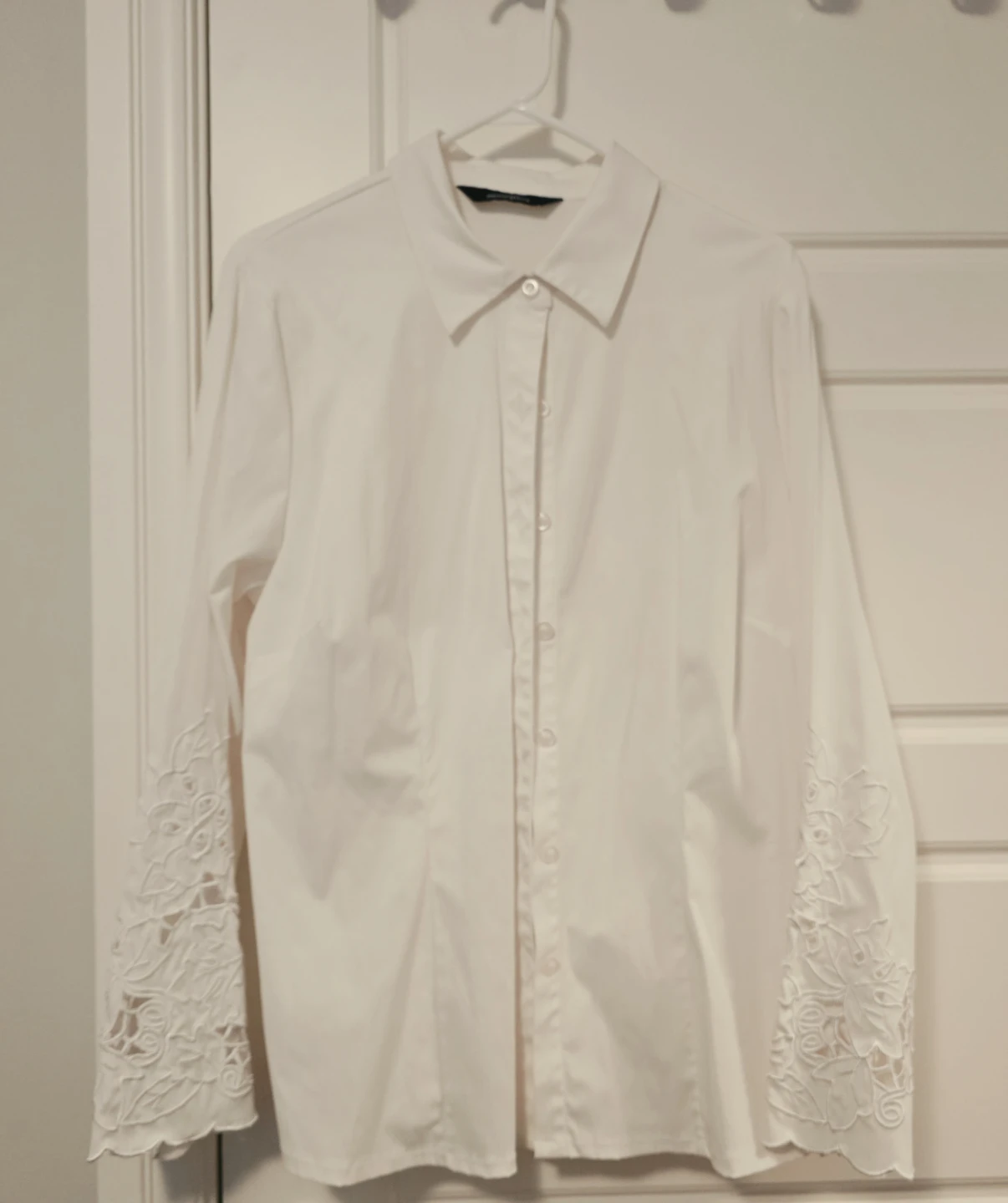 Penningtons White Embroidered Sleeve Button Up