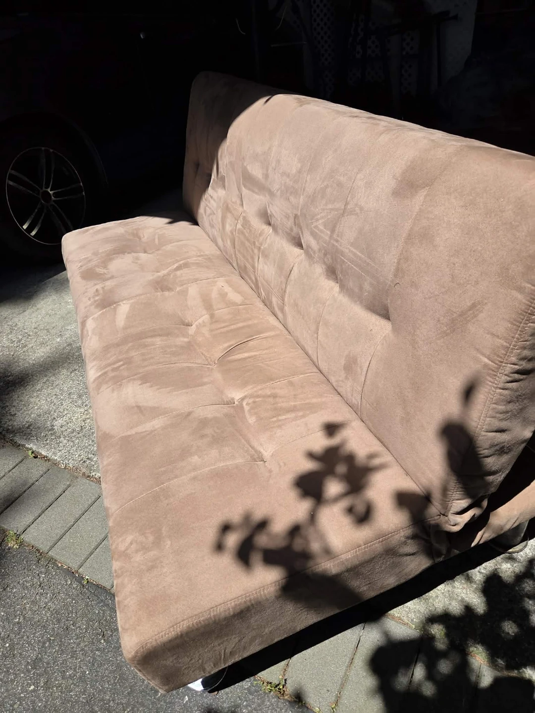 TAN SUEDE FUTON SOFA BED - photo 3
