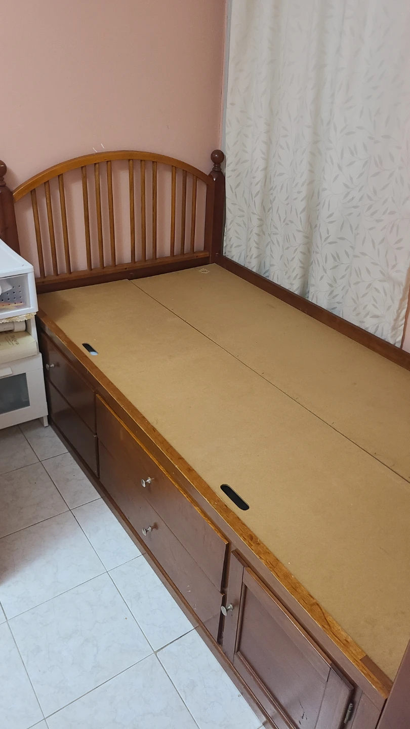 Wooden Twin Bed Frame with Storage Drawers