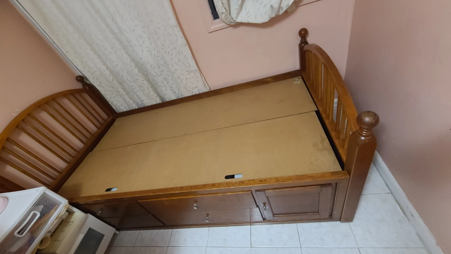 Wooden Twin Bed Frame with Storage Drawers - photo 3