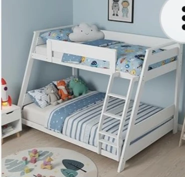 White Wooden Bunk Bed