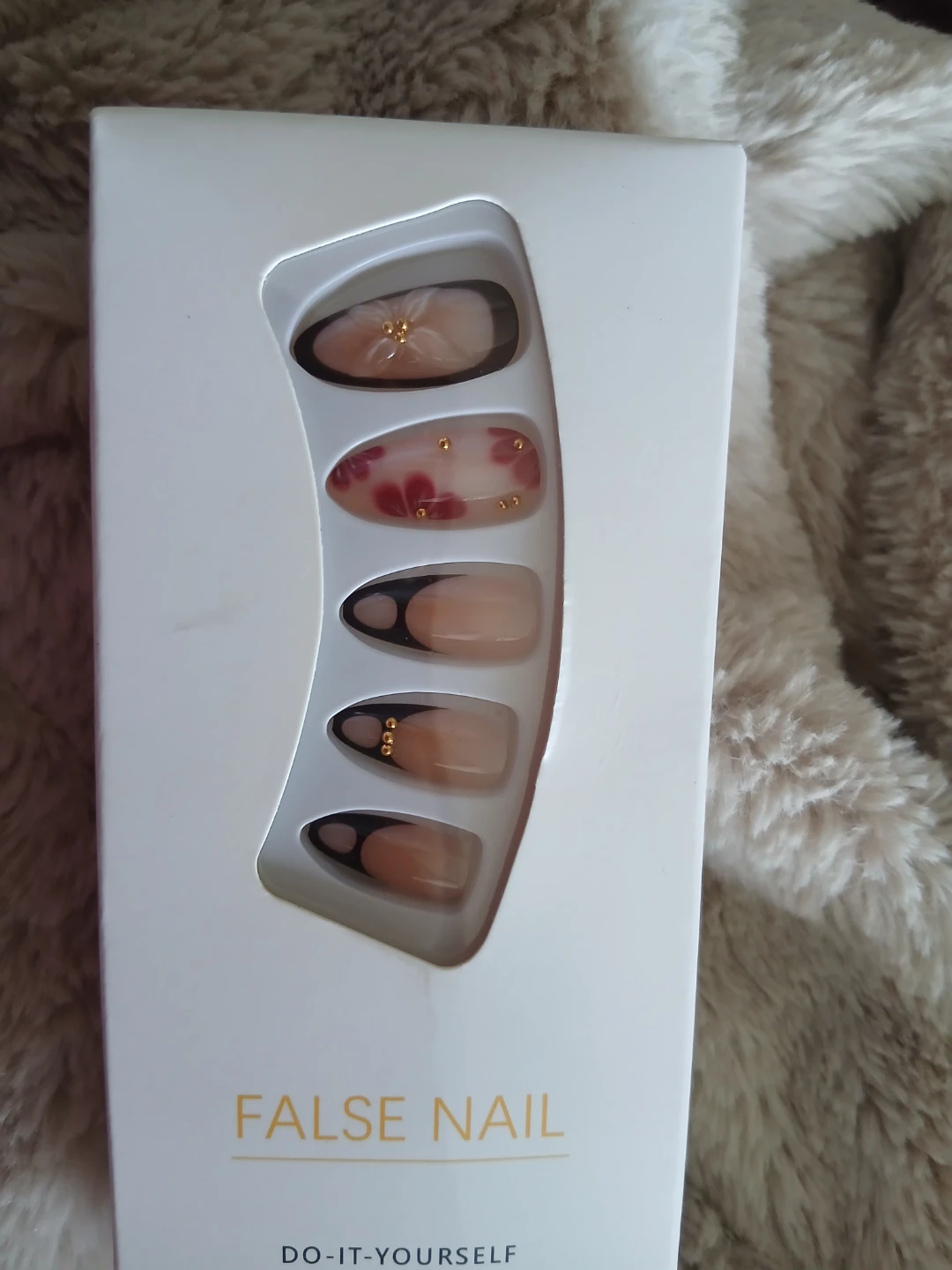False Nails with Floral Design
