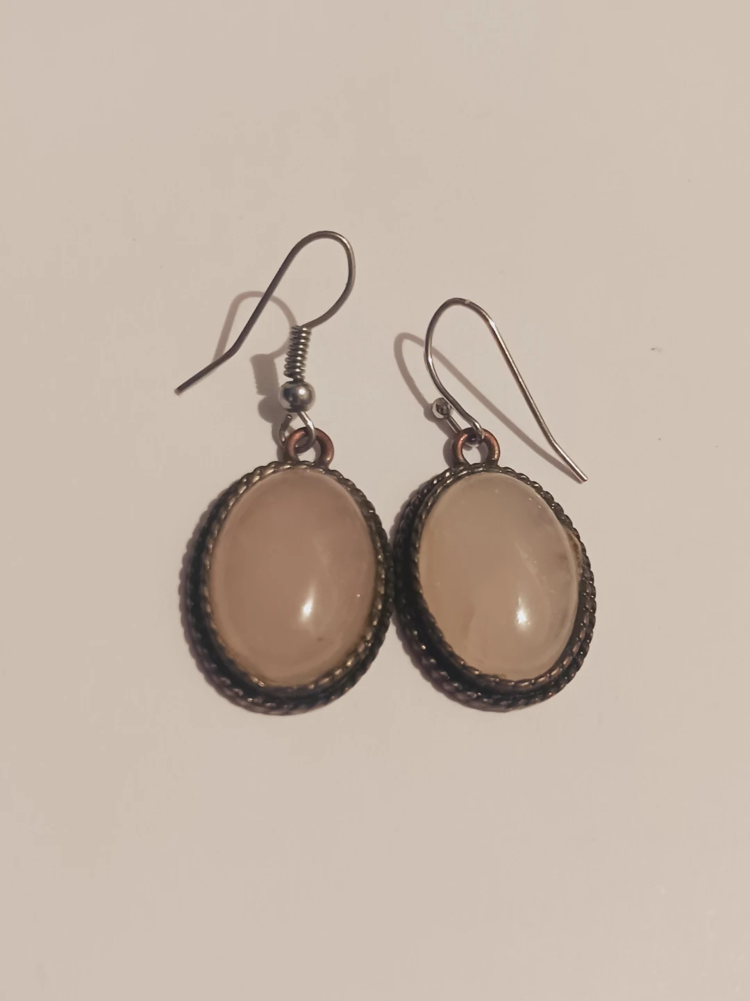 Beautiful Rose Quartz Oval Earrings - photo 3
