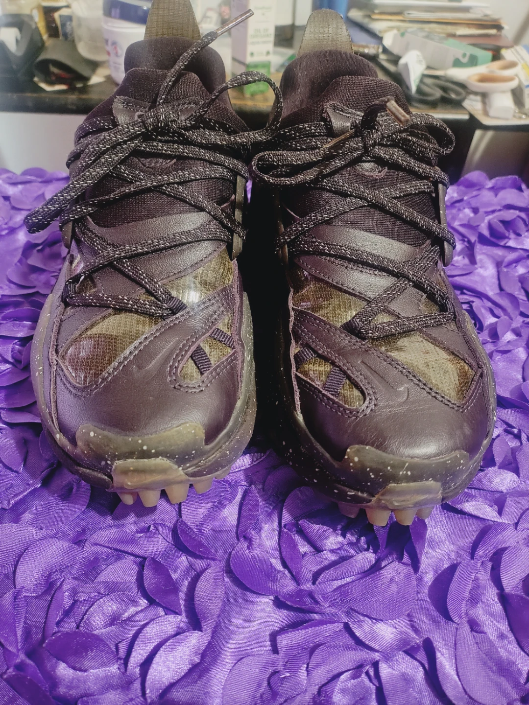 Big kids Dark Purple Chunky Sneakers with Speckled Soles ised