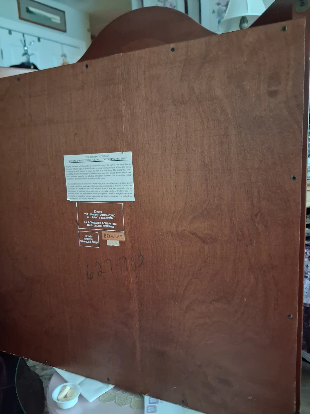 Wooden display cabinet with glass shelves - photo 5