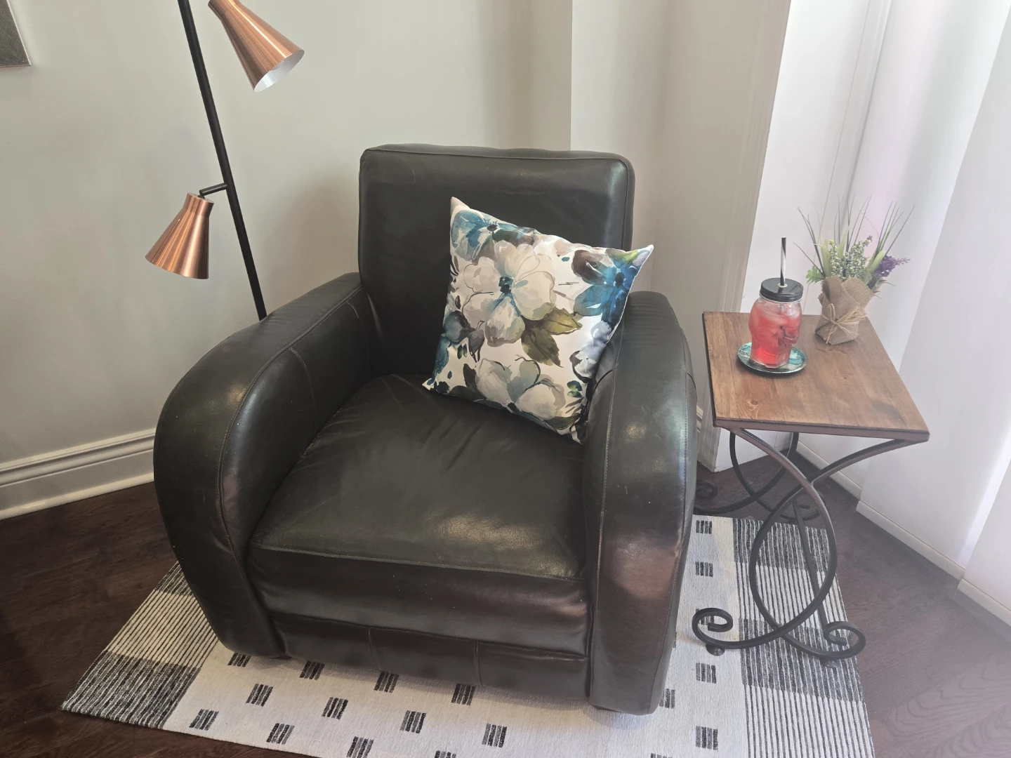 Dark Leather Armchair