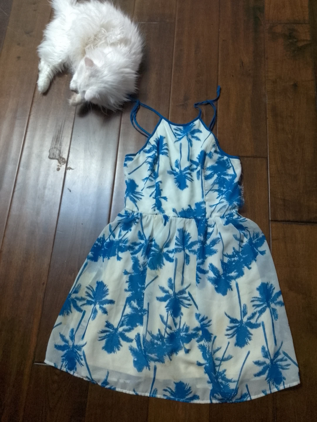 Blue & White Palm Tree Frock ⚽