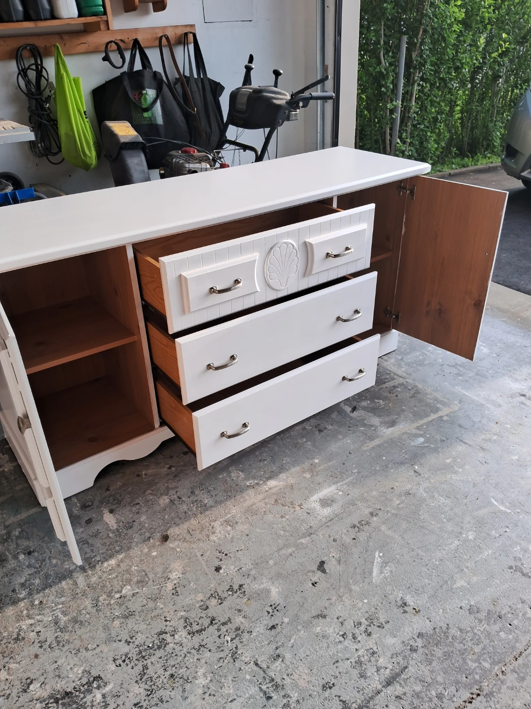 White Dresser with Drawers and Cabinet Doors - photo 3