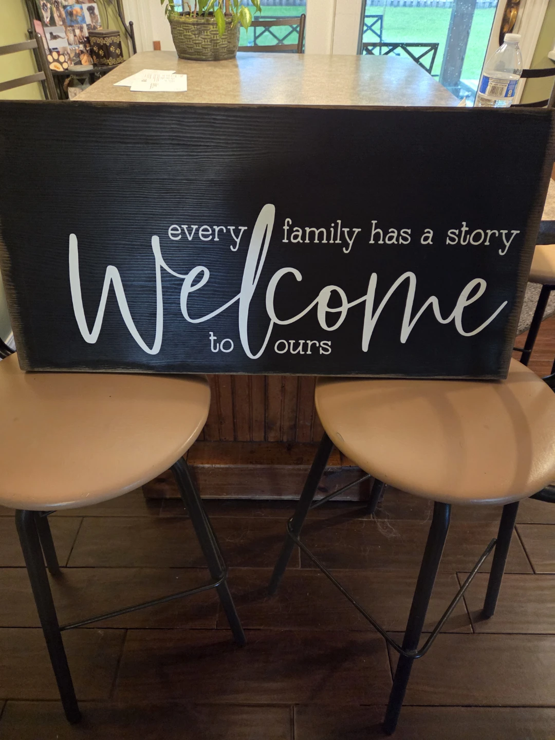 Welcome Sign with "Every Family Has a Story"